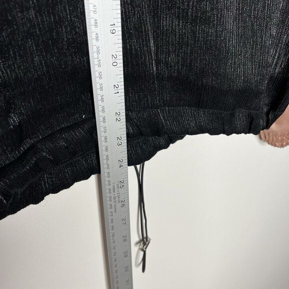 Zara‎ Jacket Womens Medium Pink Black Satin Hoodie Colorblock Pullover 1/2 Zip - Picture 6 of 6